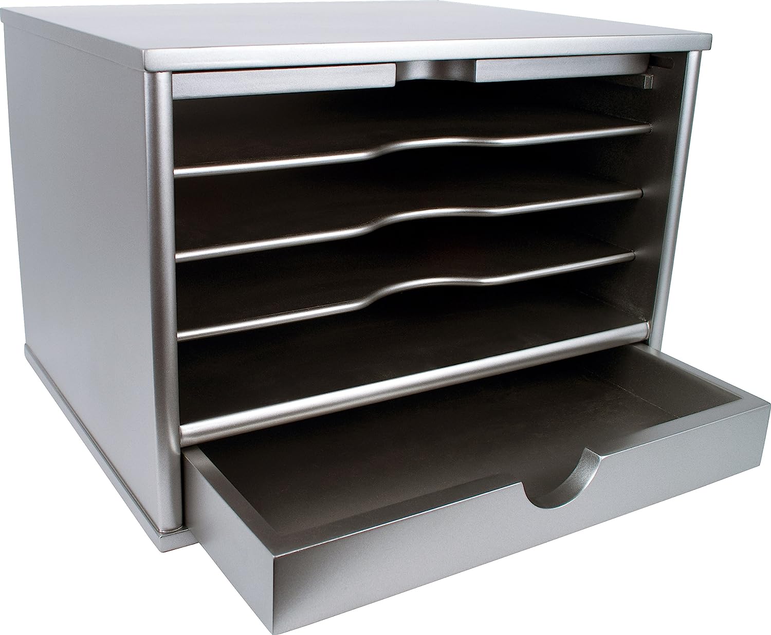 Victor Wood Midnight Black Collection, 4-Shelf Desktop Organizer, Black, (4720-5) - Image 4